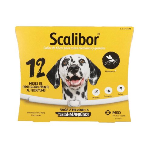 SCALIBOR 40 mg/g 1 COLLAR BLANCO 65 cm