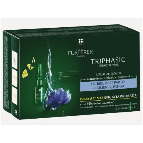 TRIPHASIC TRATAMIENTO ANTICAIDA REACCIONAL RENE FURTERER 12 AMPOLLAS 5 ML