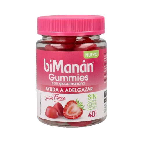 BIMANAN GUMMIES CON GLUCOMANANO 200 g 40 GUMMIES SABOR FRESA