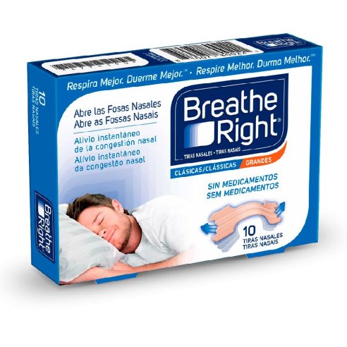 BREATHE RIGHT CLASICAS TIRA ADH NASAL 10 UNIDADES