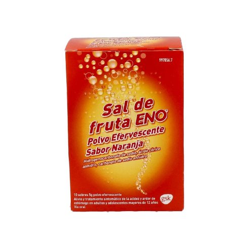 SAL DE FRUTA ENO 5 G 10 SOBRES POLVO EFERVESCENTE (SABOR NARANJA)