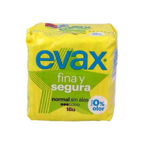 COMPRESAS HIGIENICAS FEMENINAS EVAX FINA Y SEGUR NORMAL 16 COMPRESAS