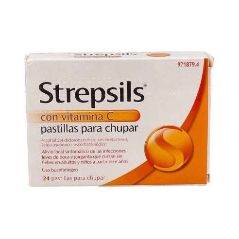 STREPSILS CON VITAMINA C 24 PASTILLAS PARA CHUPAR