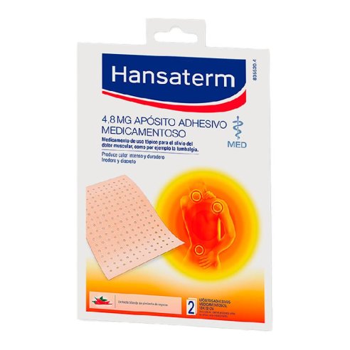 HANSATERM 4,8 mg 2 APOSITOS ADHESIVOS MEDICAMENTOSOS 12 x 18 cm