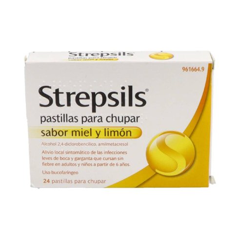 STREPSILS 24 PASTILLAS PARA CHUPAR (SABOR MIEL Y LIMON)