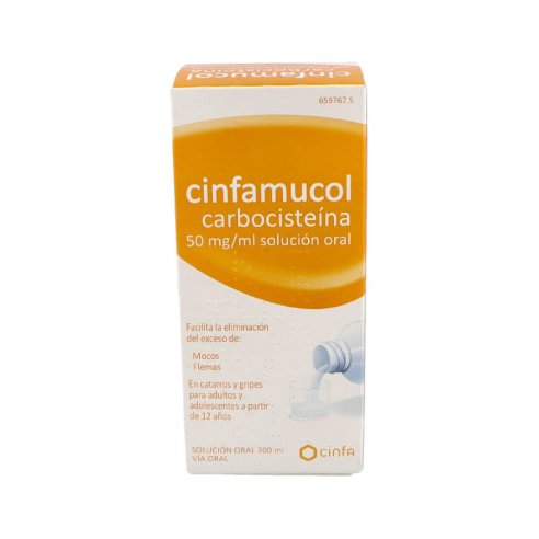 CINFAMUCOL CARBOCISTEINA 50 mg/ml SOLUCION ORAL 1 FRASCO 200 ml