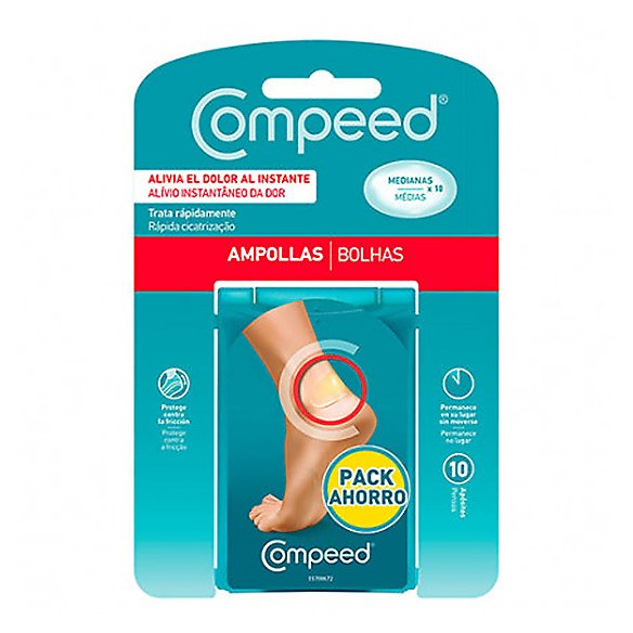 COMPEED AMPOLLAS TALLA MEDIANA 10 UNIDADES PACK AHORRO