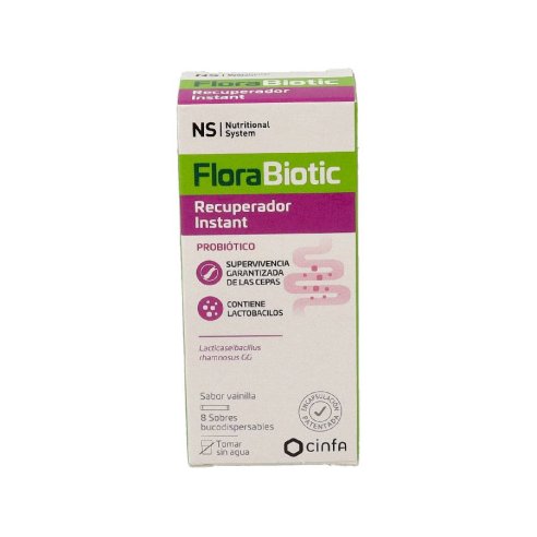 NS FLORABIOTIC RECUPERADOR INSTANT 8 SOBRES BUCODISPERSABLES 1,5 G SABOR VAINILLA