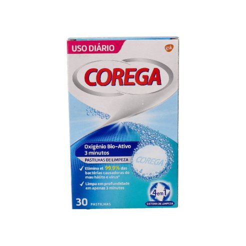 COREGA OXIGENO BIO-ACTIVO LIMPIEZA PROTESIS DENTAL 30 TABLETAS