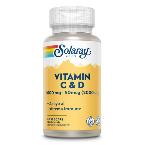 SOLARAY VIT C 1000MG & D3 2000UI 60 VEG