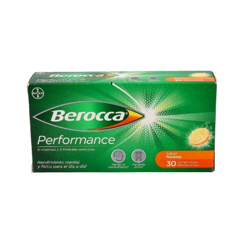 BEROCCA PERFORMANCE 30 COMPRIMIDOS EFERVESCENTES SABOR NARANJA