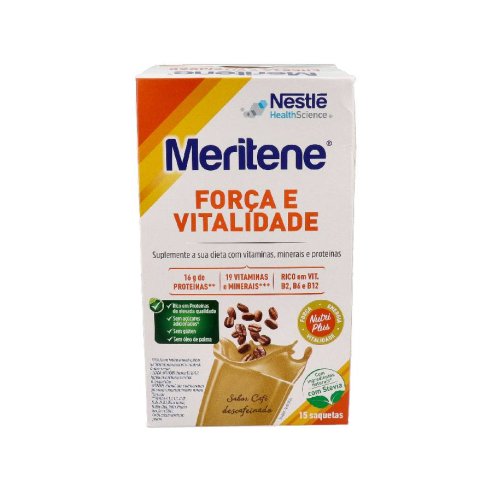 MERITENE FUERZA Y VITALIDAD BATIDO 15 SOBRES 30 G SABOR CAFE DESCAFEINADO