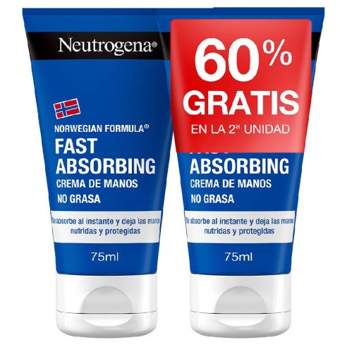 NEUTROGENA FORMULA NORUEGA CREMA DE MANOS RAPIDA ABSORCION 2 UNIDADES 75 ML