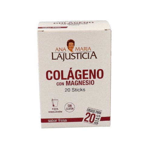 COLAGENO CON MAGNESIO ANA MARIA LAJUSTICIA 20 STICKS 5 g SABOR FRESA