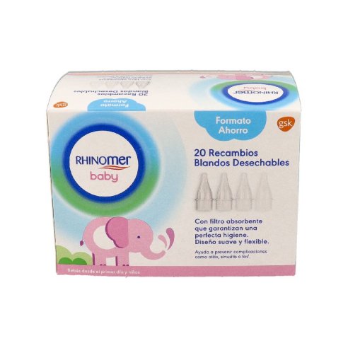 ASPIRADOR NASAL RHINOMER BABY 20 RECAMBIOS BLANDOS DESECHABLES