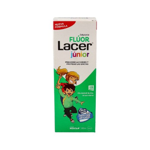 FLUOR LACER JUNIOR ENJUAGUE BUCAL DE USO DIARIO 1 ENVASE 500 ml SABOR MENTA