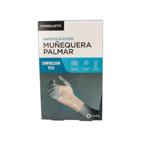 MUÑEQUERA PALMAR FARMALASTIC COMPRESSION TECH 1 UNIDAD TALLA GRANDE COLOR BEIGE