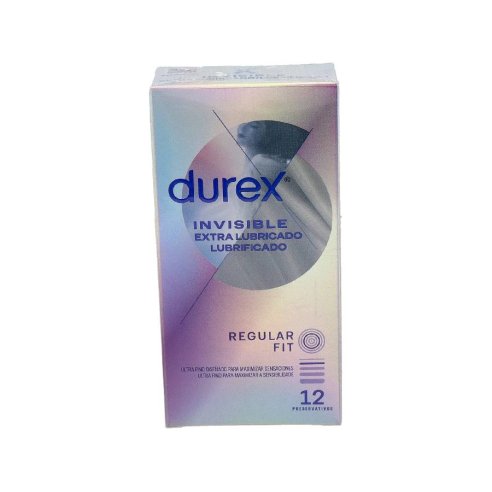 DUREX INVISIBLE EXTRA FINO EXTRA LUBRICADO PRESERVATIVOS 12 UNIDADES