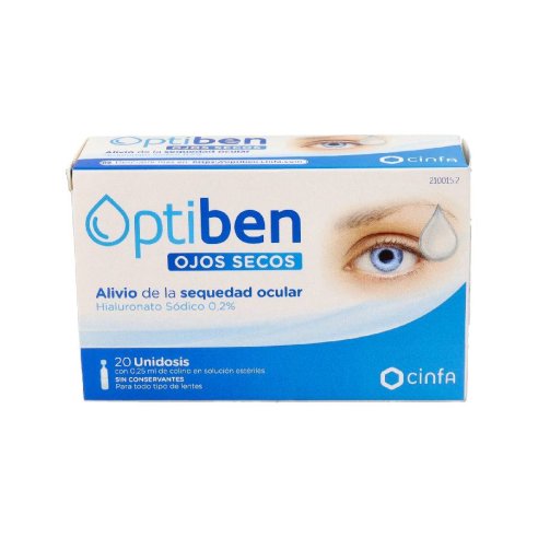 OPTIBEN OJOS SECOS 20 AMPOLLAS UNIDOSIS 0,25 ml