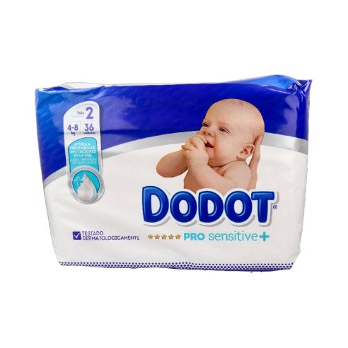 PAÑAL INFANTIL DODOT PRO SENSITIVE TALLA  2 4-8 KG 36 UNIDADES