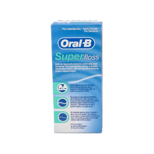 ORAL-B SUPERFLOSS SEDA DENTAL MENTA 50 UNIDADES