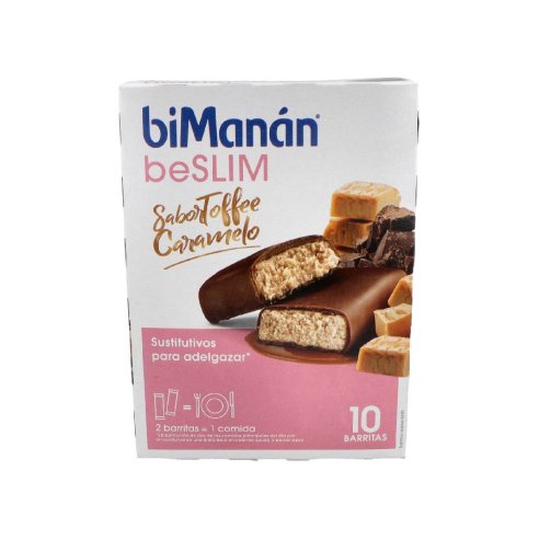 BIMANAN SUSTITUTIVO 10 BARRITAS 31 g SABOR TOFFEE CARAMELO