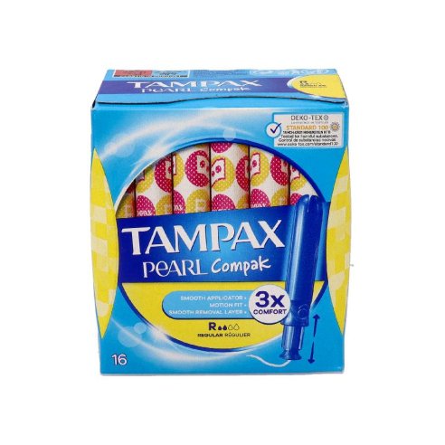 TAMPAX COMPAK PEARL TAMPON 100ALGODON 16 UNIDADES REGULAR