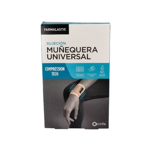 MUÑEQUERA UNIVERSAL FARMALASTIC COMPRESSION TECH 1 UNIDAD TALLA  GRANDE EXTRAGRANDE COLOR BEIGE