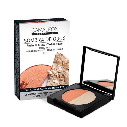 CAMALEON COSMETICS SOMBRA DE OJOS DUO 1 CAJA (2 SOMBRAS 2,3 G) COLOR MELOCOTON  BEIGE