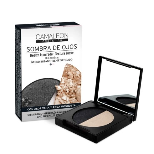 CAMALEON COSMETICS SOMBRA DE OJOS DUO 1 CAJA (2 SOMBRAS 2,3 G) COLOR NEGRO  BEIGE