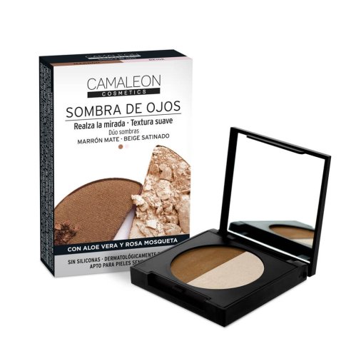 CAMALEON COSMETICS SOMBRA DE OJOS DUO 1 CAJA (2 SOMBRAS 2,3 G) COLOR MARRON  BEIGE