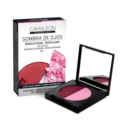 CAMALEON COSMETICS SOMBRA DE OJOS DUO 1 CAJA (2 SOMBRAS 2,3 G) COLOR GRANATE  ROSA