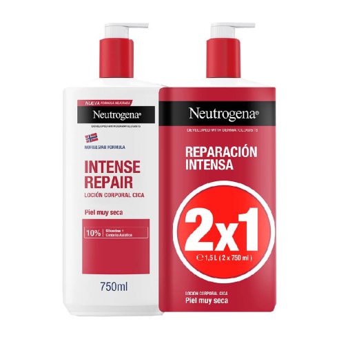 NEUTROGENA FORMULA NORUEGA LOCION CORPORAL REPARACION INTENSA PIEL MUY SECA Y RUGOSA 2 ENVASES 750 M