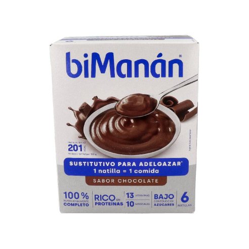 BIMANAN SUSTITUTIVO NATILLA 6 SOBRES 50 g SABOR CHOCOLATE