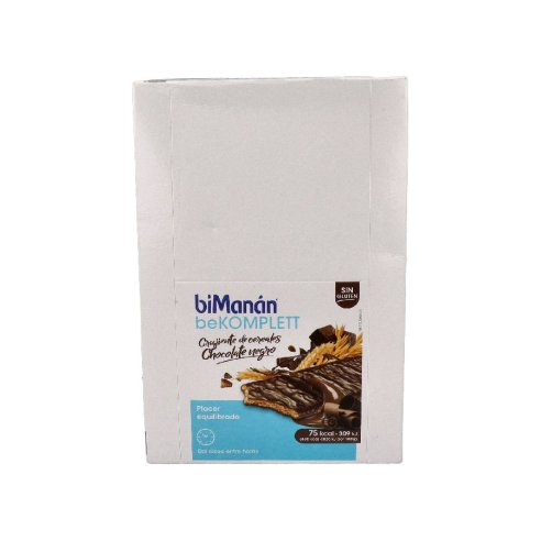 BIMANAN BEKOMPLETT SNACK CRUJIENTE DE CEREALES CHOCOLATE NEGRO 20 BARRITAS 17 G